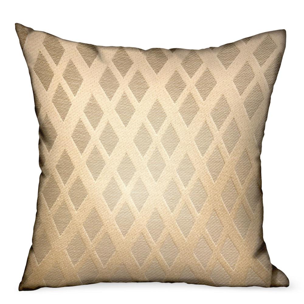 Plutus Diamond Cascade Brown Geometric Luxury Outdoor/Indoor Throw Pillow, 22L x 22W. Picture 1