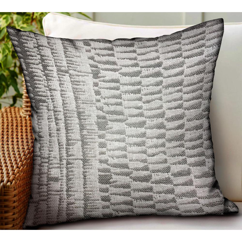 Plutus Epoxi River Gray Dobby Luxury Outdoor/Indoor Throw Pillow, 24L x 24W. Picture 2