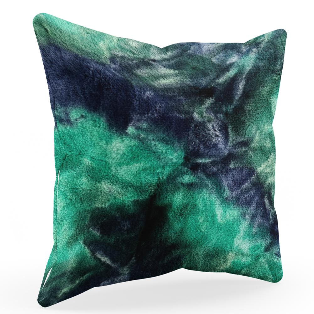 Plutus Green Blue Northern Lights Animal Faux Fur Luxury Throw Pillow, Double sided  12" x 20". Picture 1