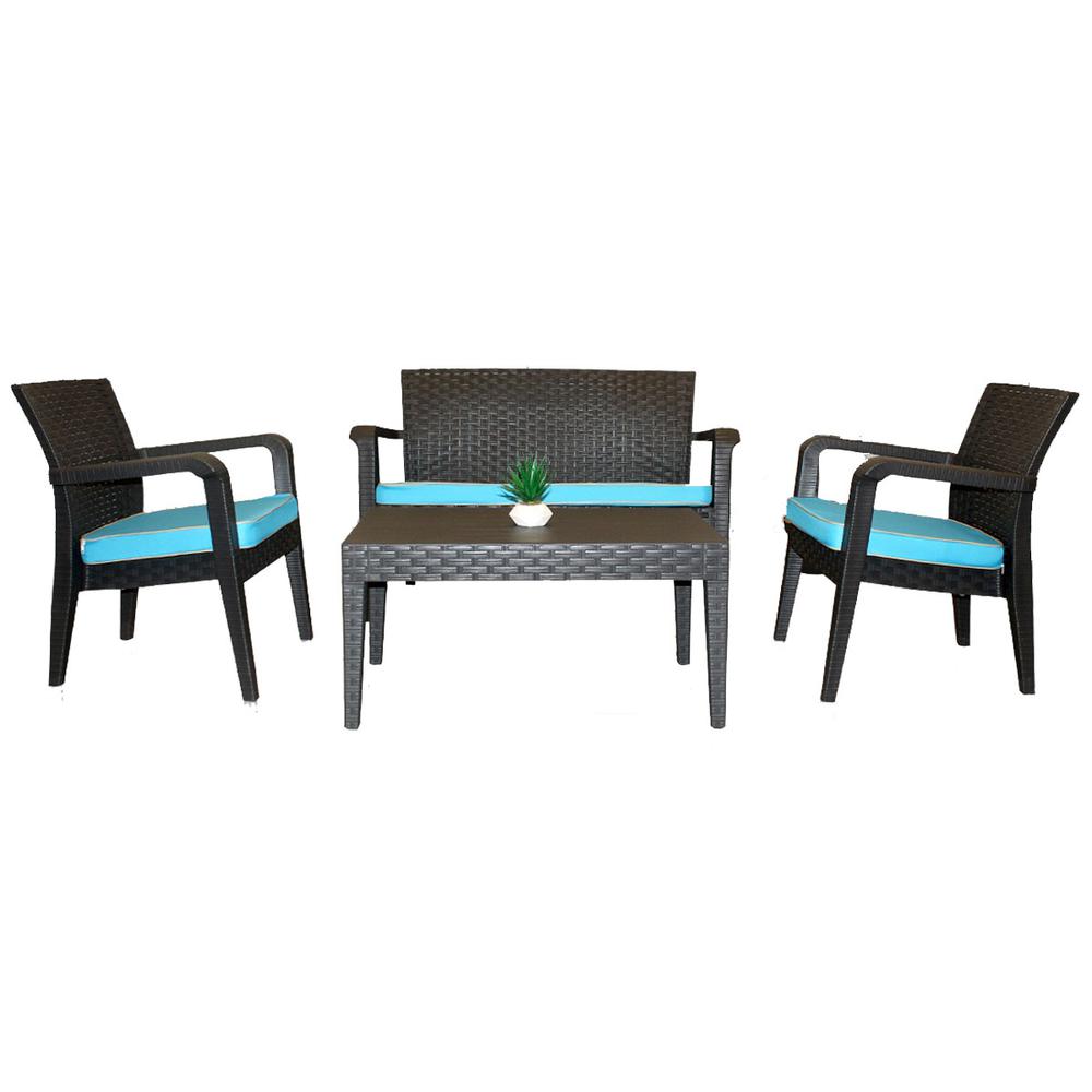 Alaska 4 - Piece Seating Set with Cushions-Anthracite. Picture 1