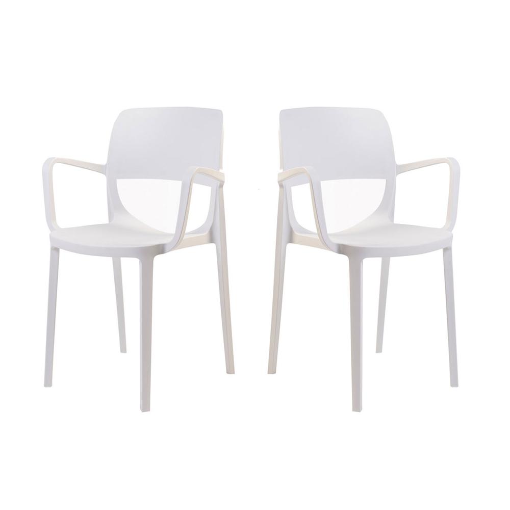 Bella Set of 2 Stackable Armchair-White. Picture 1