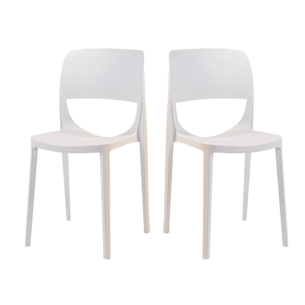 Bella Set of 2 Stackable Side Chair-White. Picture 1