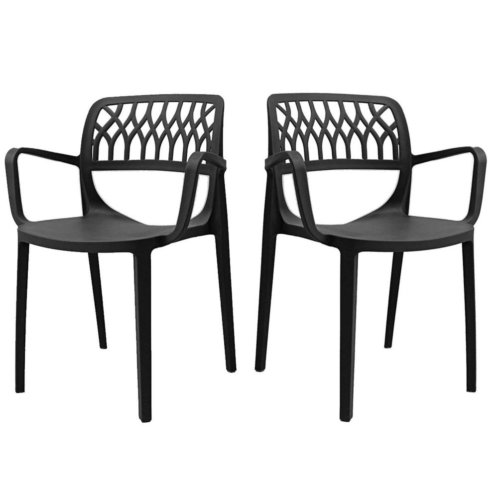 Elsa Set of 2 Stackable Armchair-Anthracite. Picture 1