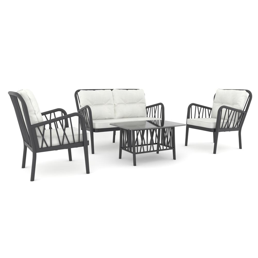 Gala 4 Pc Seating Set w/cushion-Anthracite. Picture 1