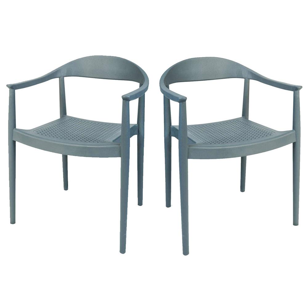 Kennedy Set of 4 Stackable Armchair-Anthracite. Picture 1