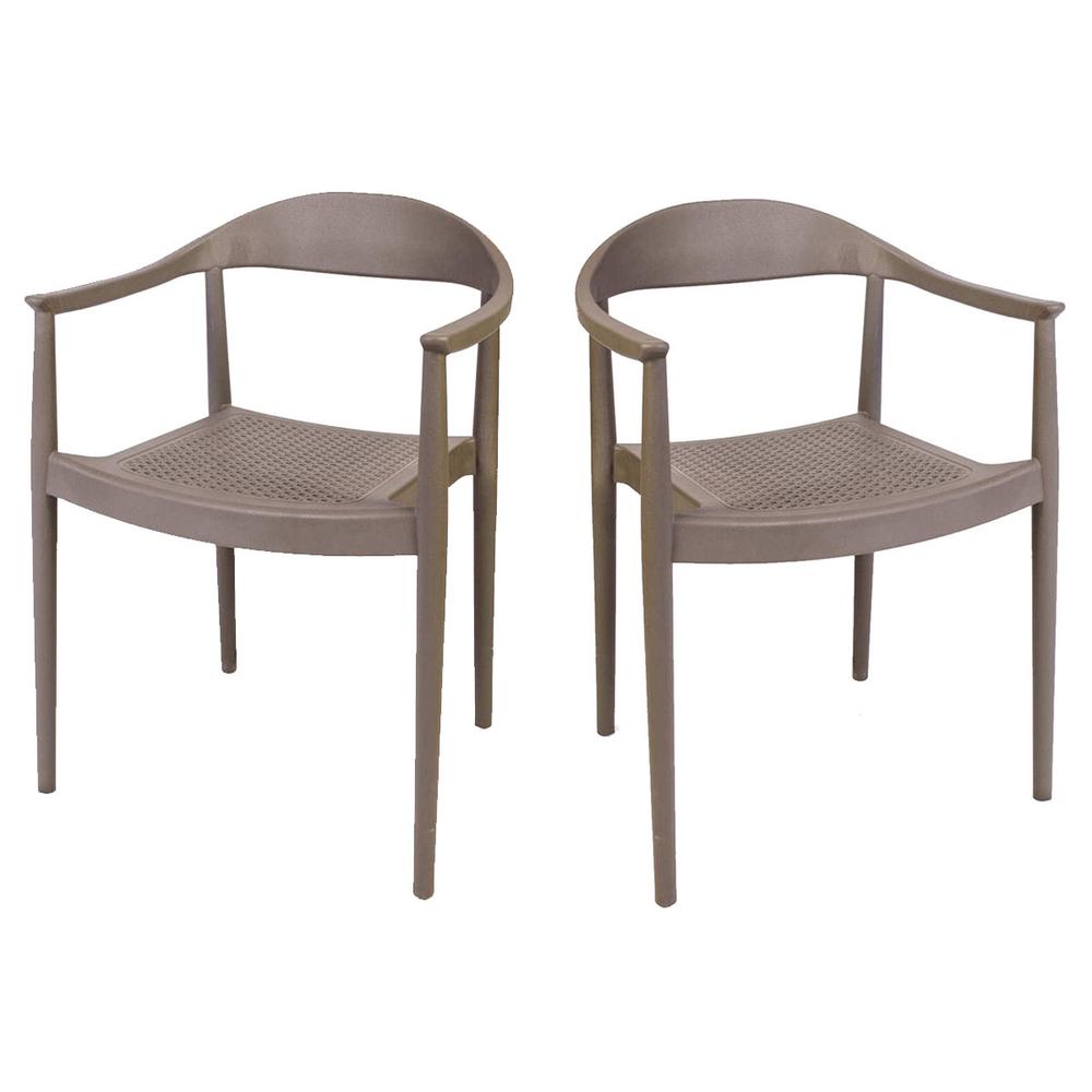 Kennedy Set of 4 Stackable Armchair-Cappuccino. Picture 1