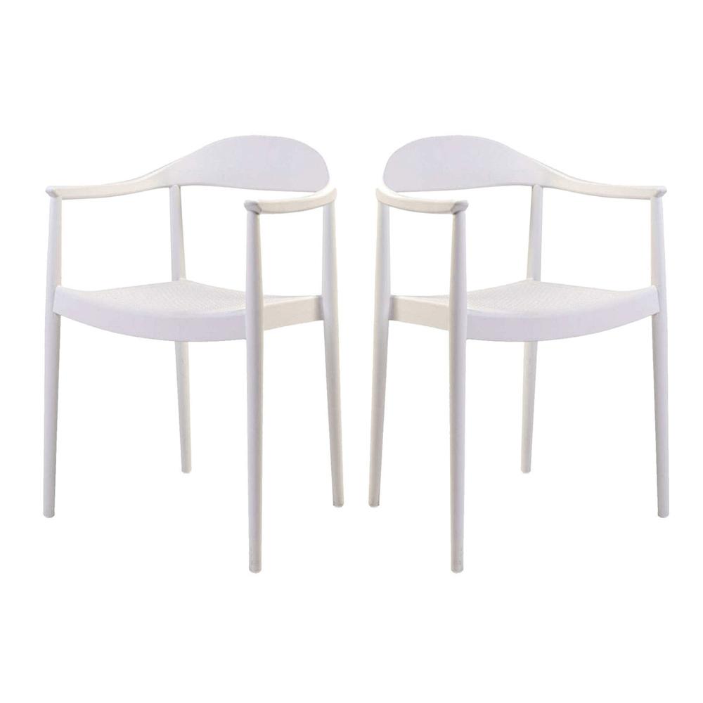 Kennedy Set of 4 Stackable Armchair-White. Picture 1