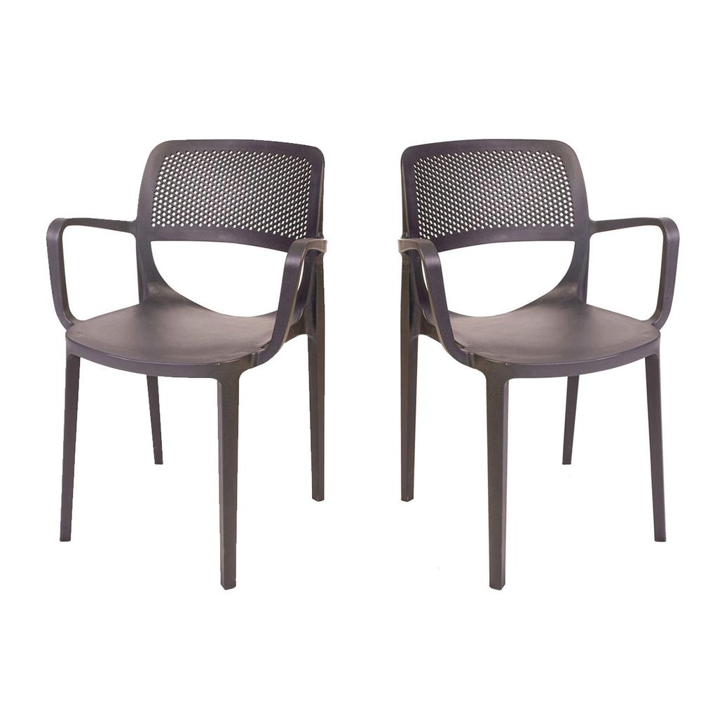 Mila Set of 4 Stackable Armchair-Anthracite. Picture 1