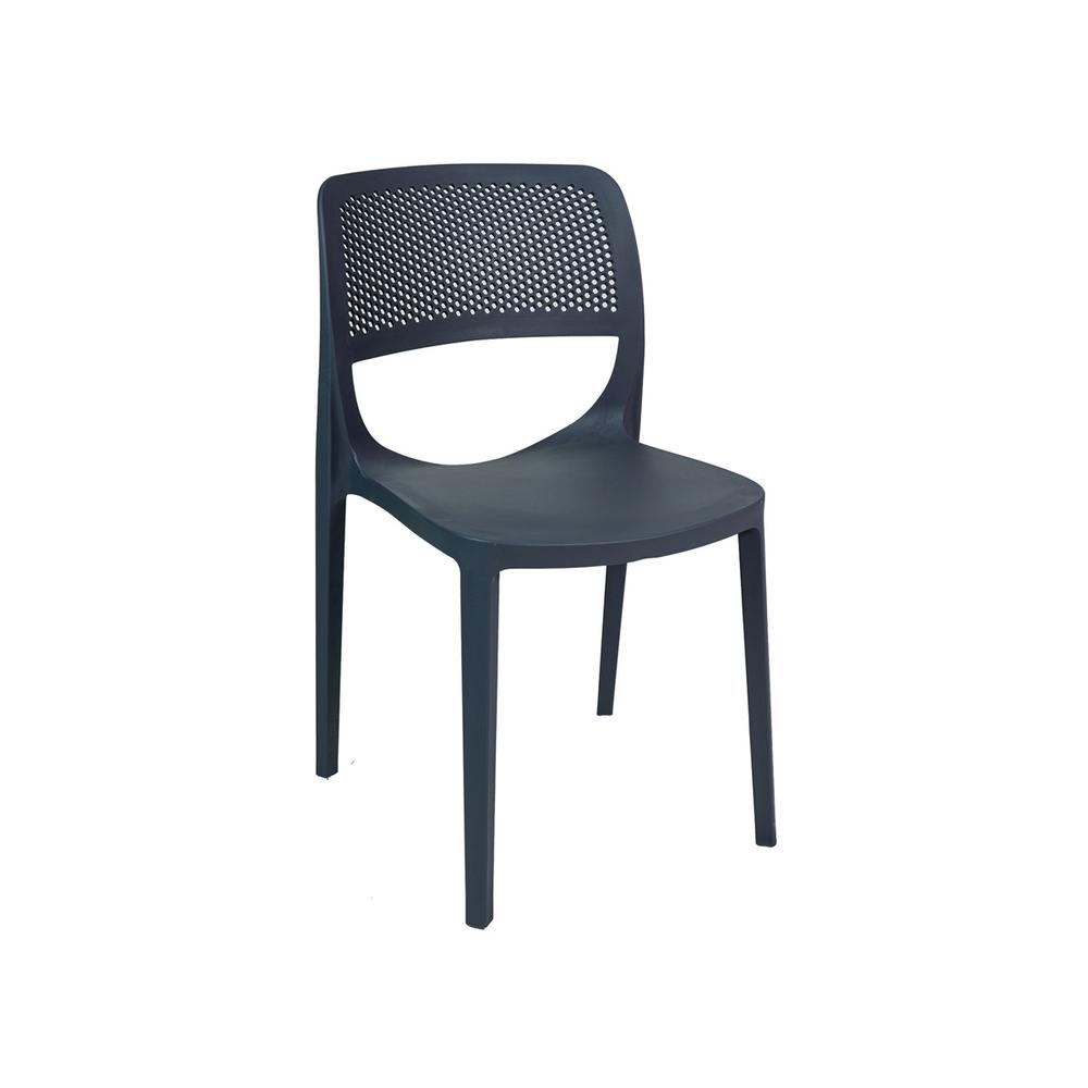 Mila Set of 4 Stackable Side Chair-Anthracite. Picture 2