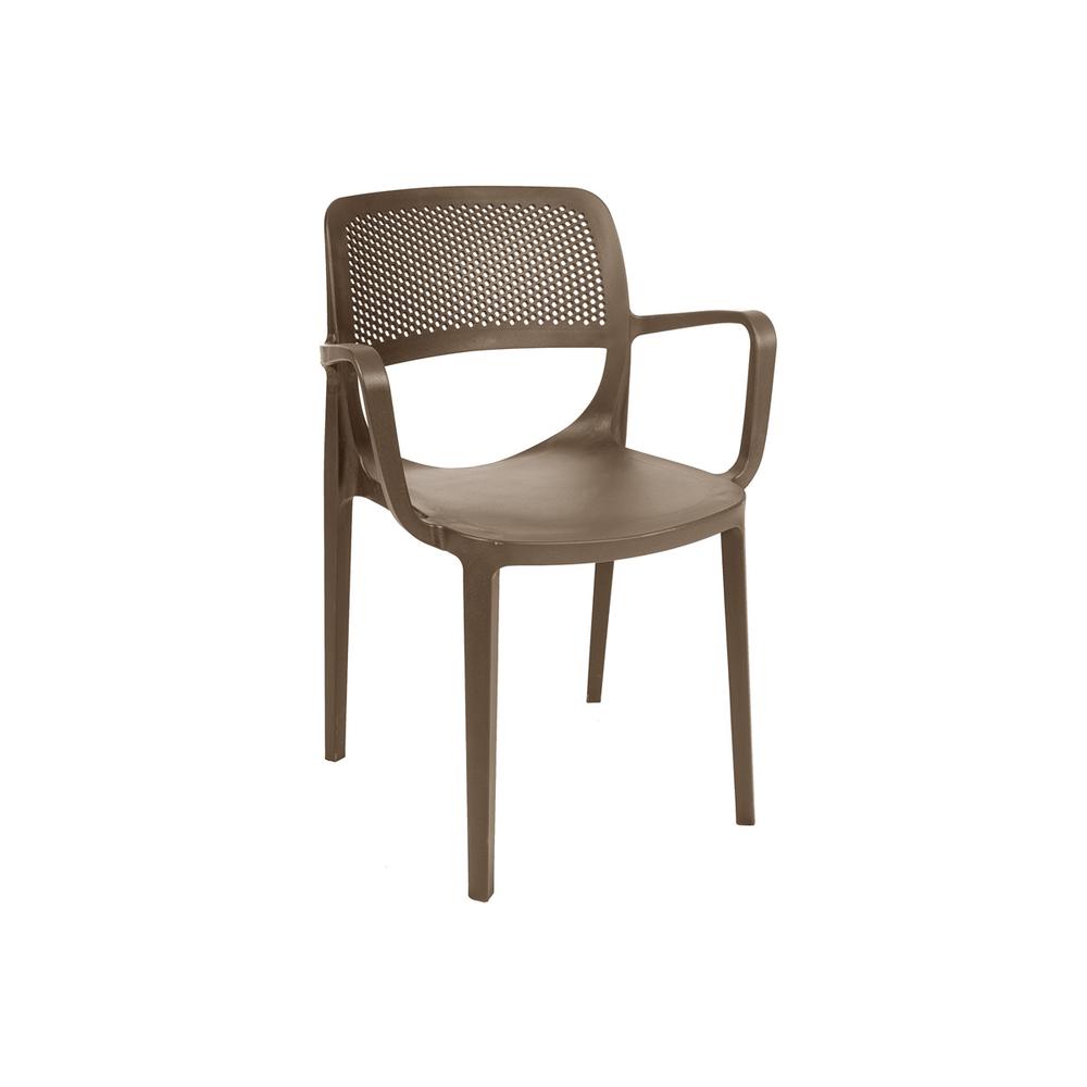 Mila Set of 4 Stackable Armchair-Cappuccino. Picture 2
