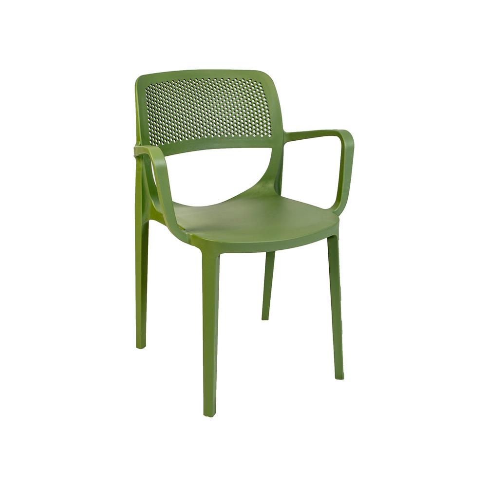 Mila Set of 4 Stackable Armchair-Green. Picture 2