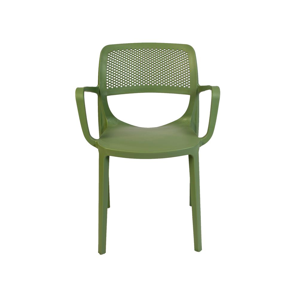 Mila Set of 4 Stackable Armchair-Green. Picture 3