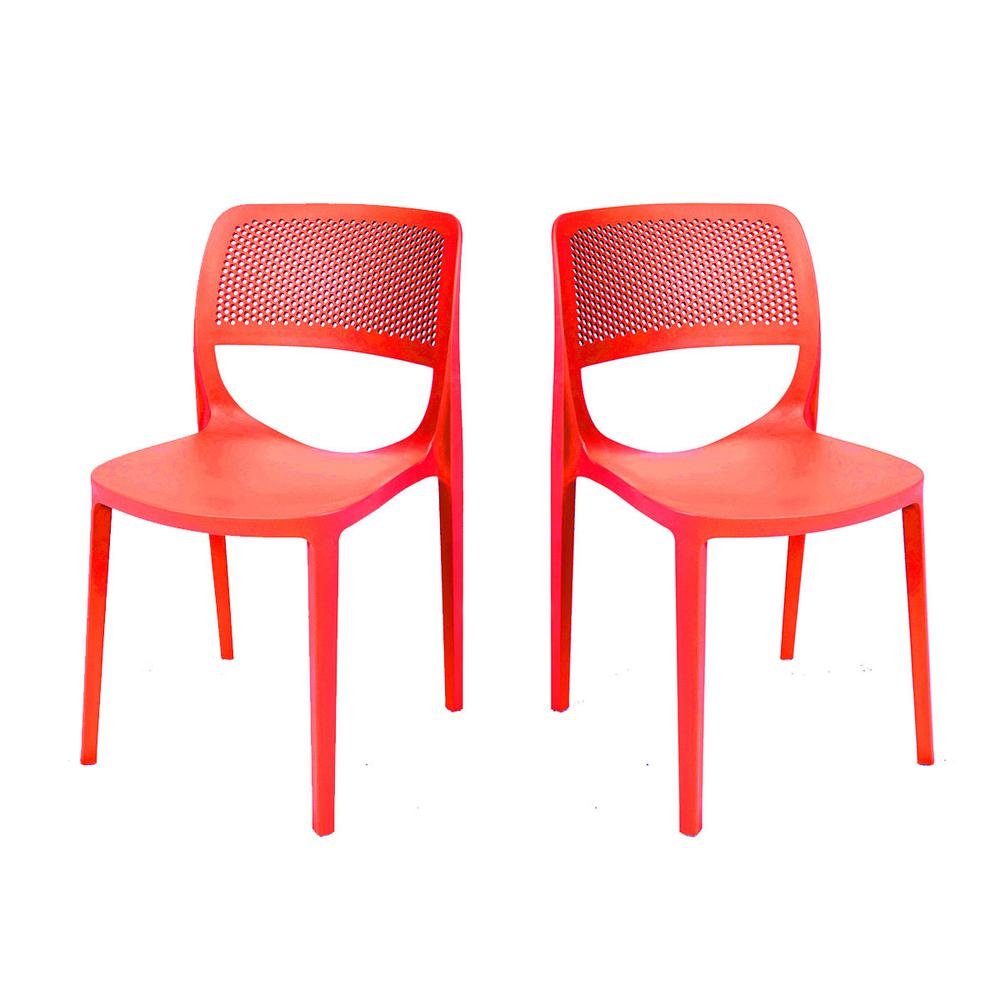 Mila Set of 4 Stackable Side Chair-Red. Picture 1