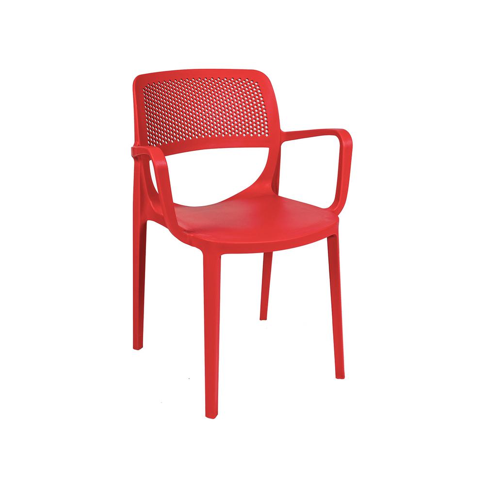 Mila Set of 4 Stackable Armchair-Red. Picture 2