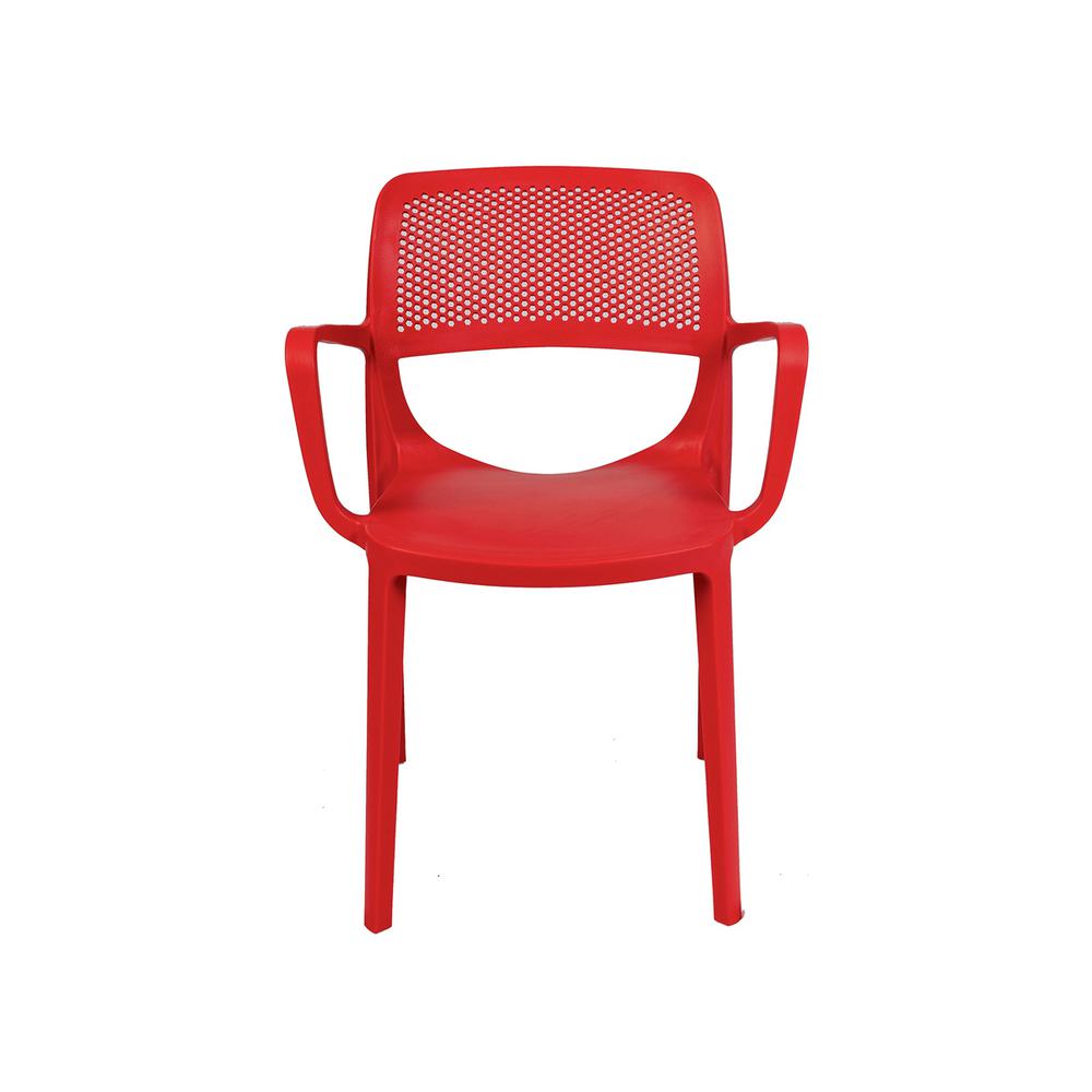 Mila Set of 4 Stackable Armchair-Red. Picture 3