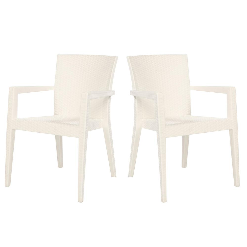 Montana Set of 4 Stackable Armchair-White. Picture 1