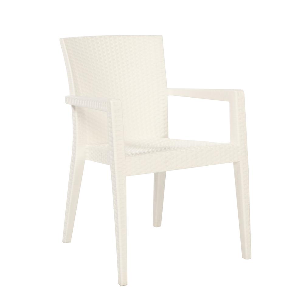 Montana Set of 4 Stackable Armchair-White. Picture 2