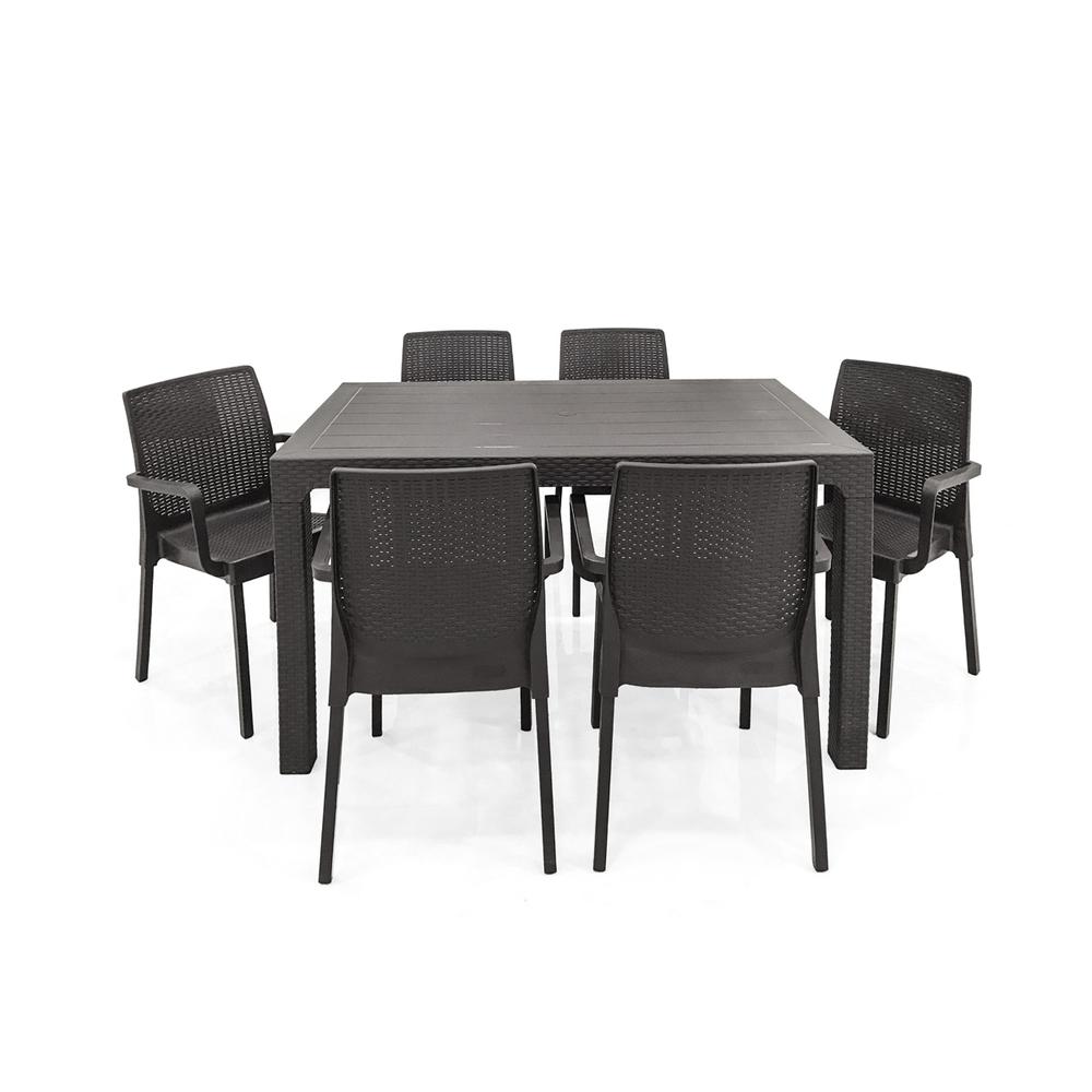 Napoli 7-Piece Dining Set-Anthracite. Picture 1