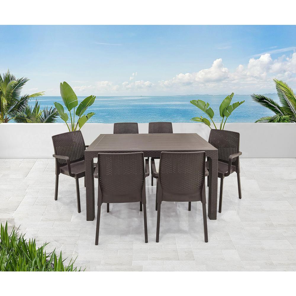 Napoli 7-Piece Dining Set-Brown. Picture 2