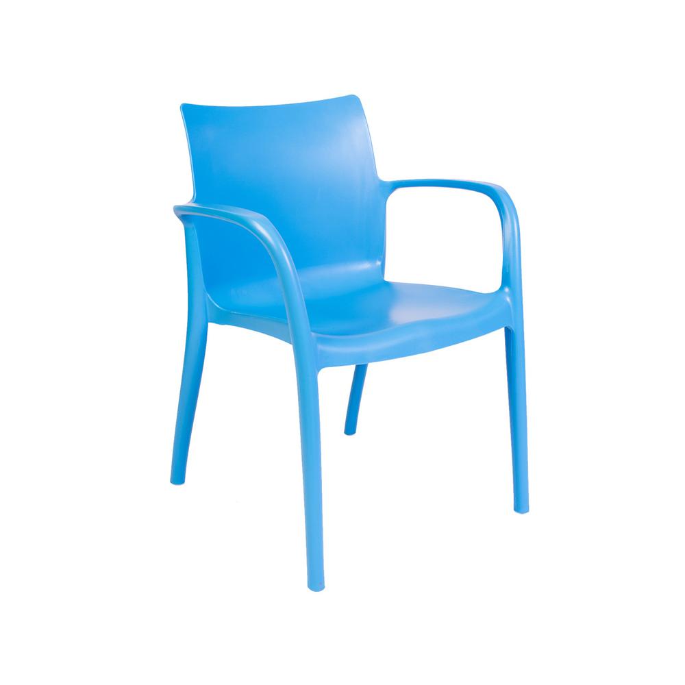 Pedro Set of 4 Stackable Armchair-Blue. Picture 2