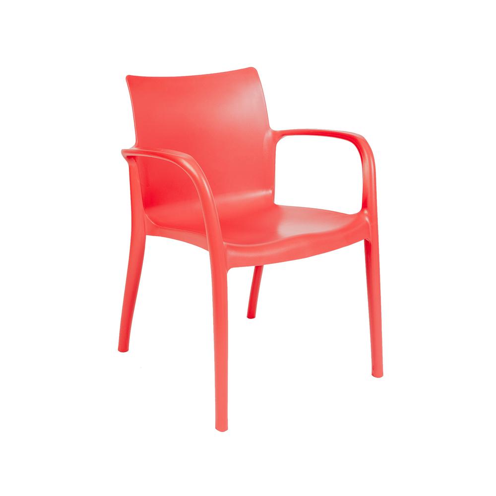 Pedro Set of 4 Stackable Armchair-Red. Picture 2
