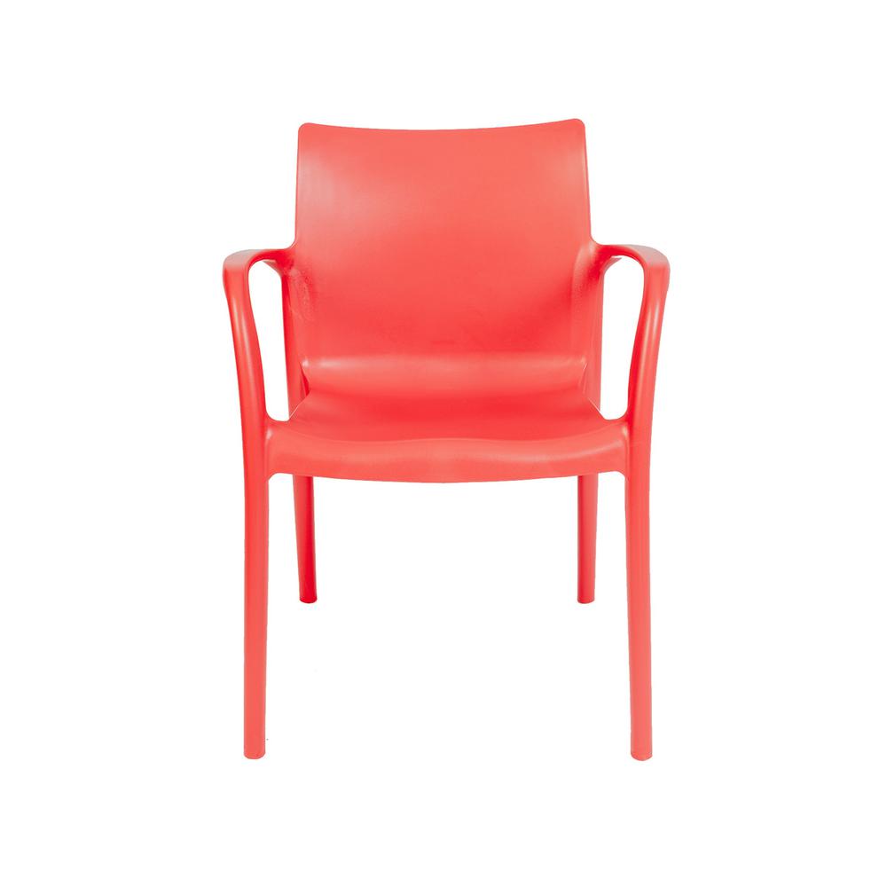 Pedro Set of 4 Stackable Armchair-Red. Picture 3