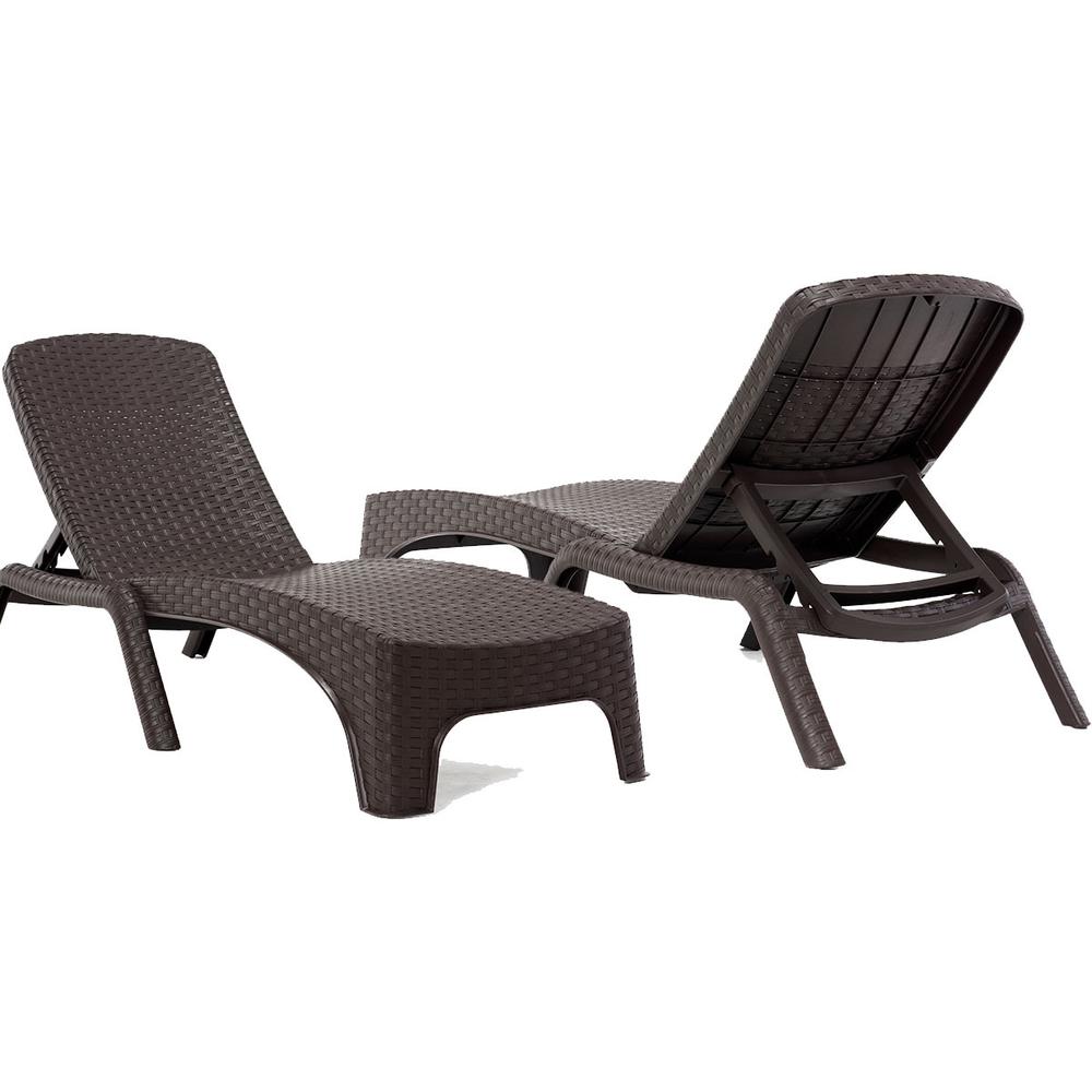 Roma Set of 2 Chaise Lounger-Brown. Picture 2