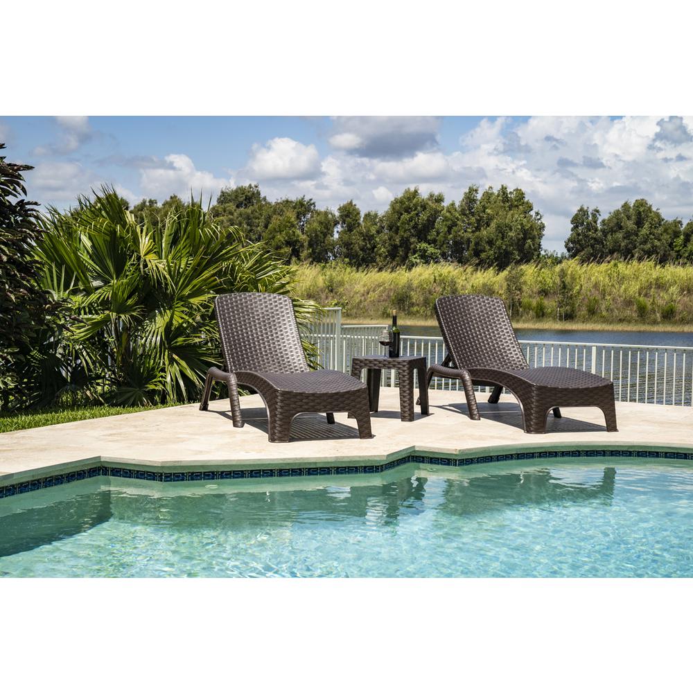 Roma 3-Piece Chaise Lounger Set-Brown. Picture 2
