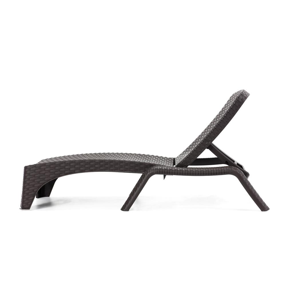 Roma Set of 2 Chaise Lounger-Brown. Picture 3