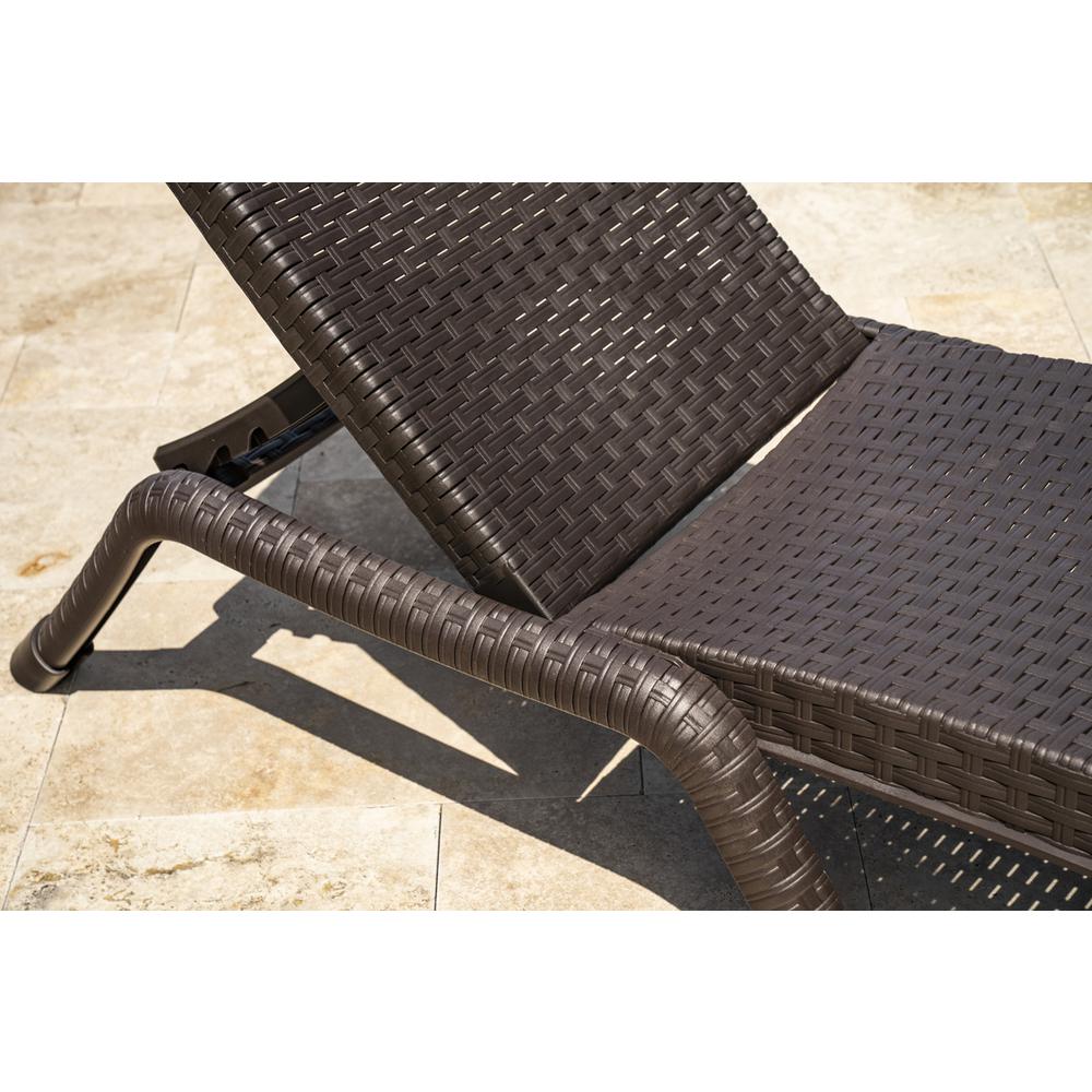 Roma Set of 2 Chaise Lounger-Brown. Picture 6