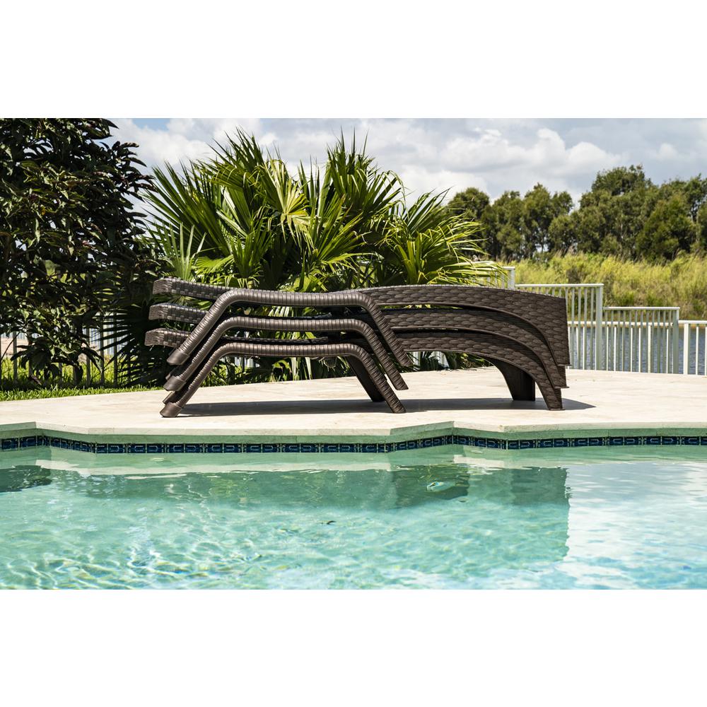 Roma Set of 2 Chaise Lounger-Brown. Picture 7