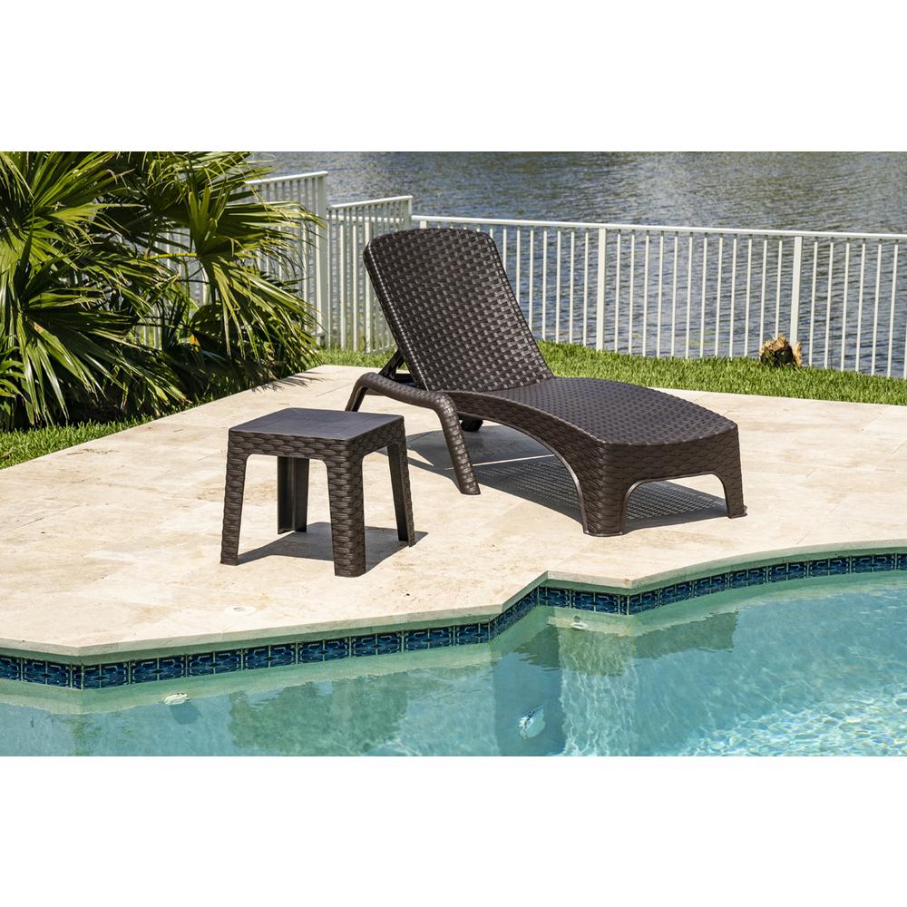 Roma Set of 2 Chaise Lounger-Brown. Picture 8