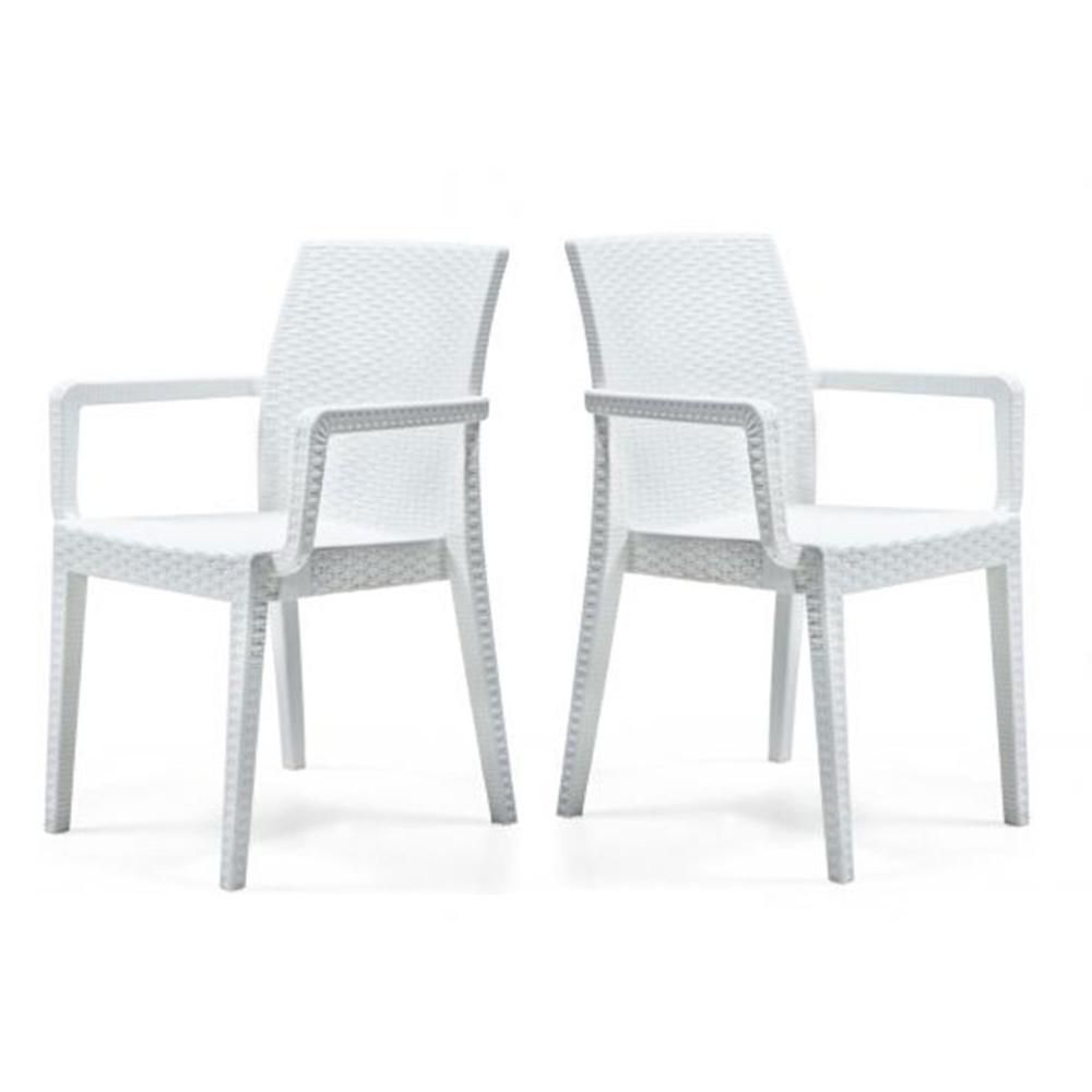 Siena Set of 4 Stackable Armchair-White. Picture 1