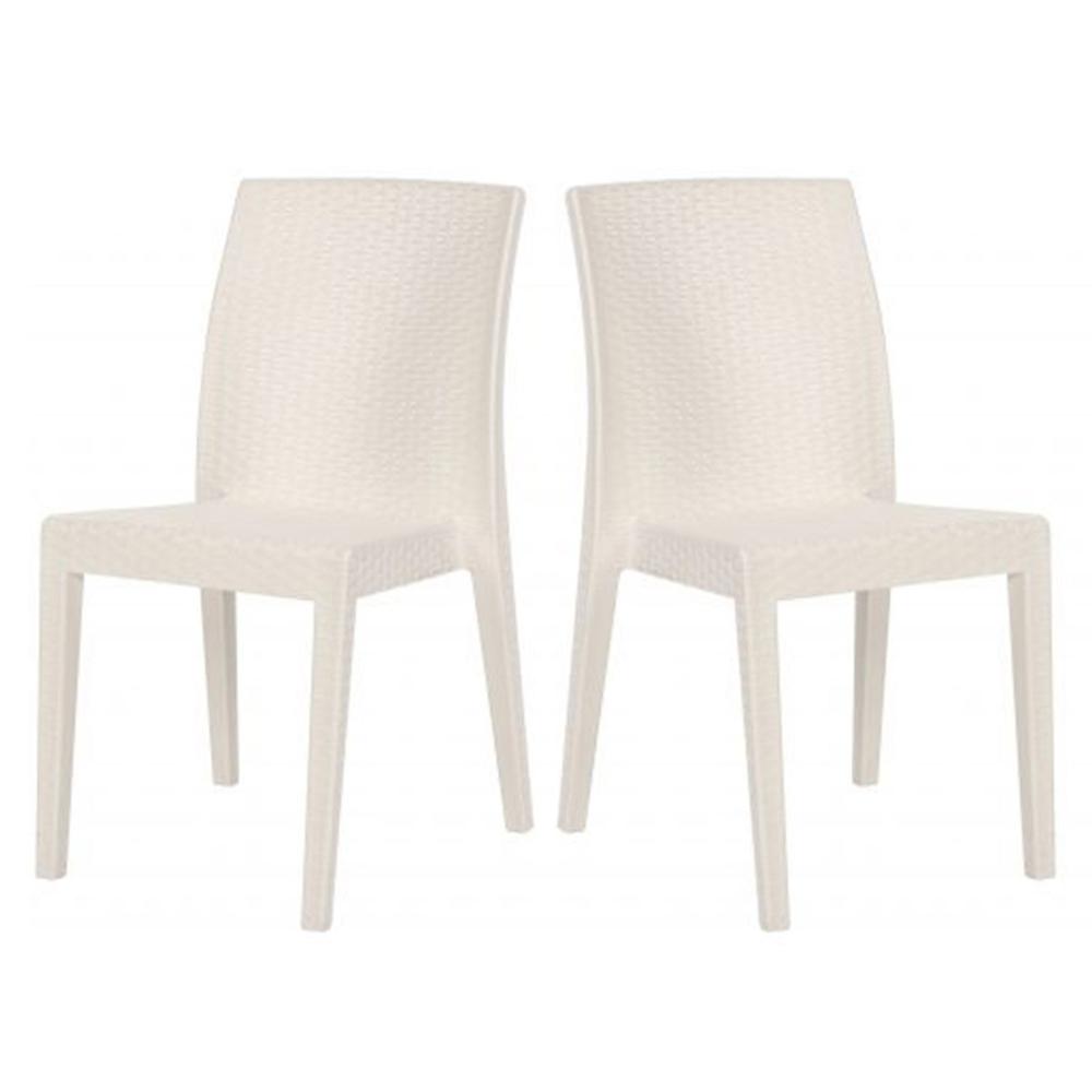 Siena Set of 4 Stackable Side chair-White. Picture 1