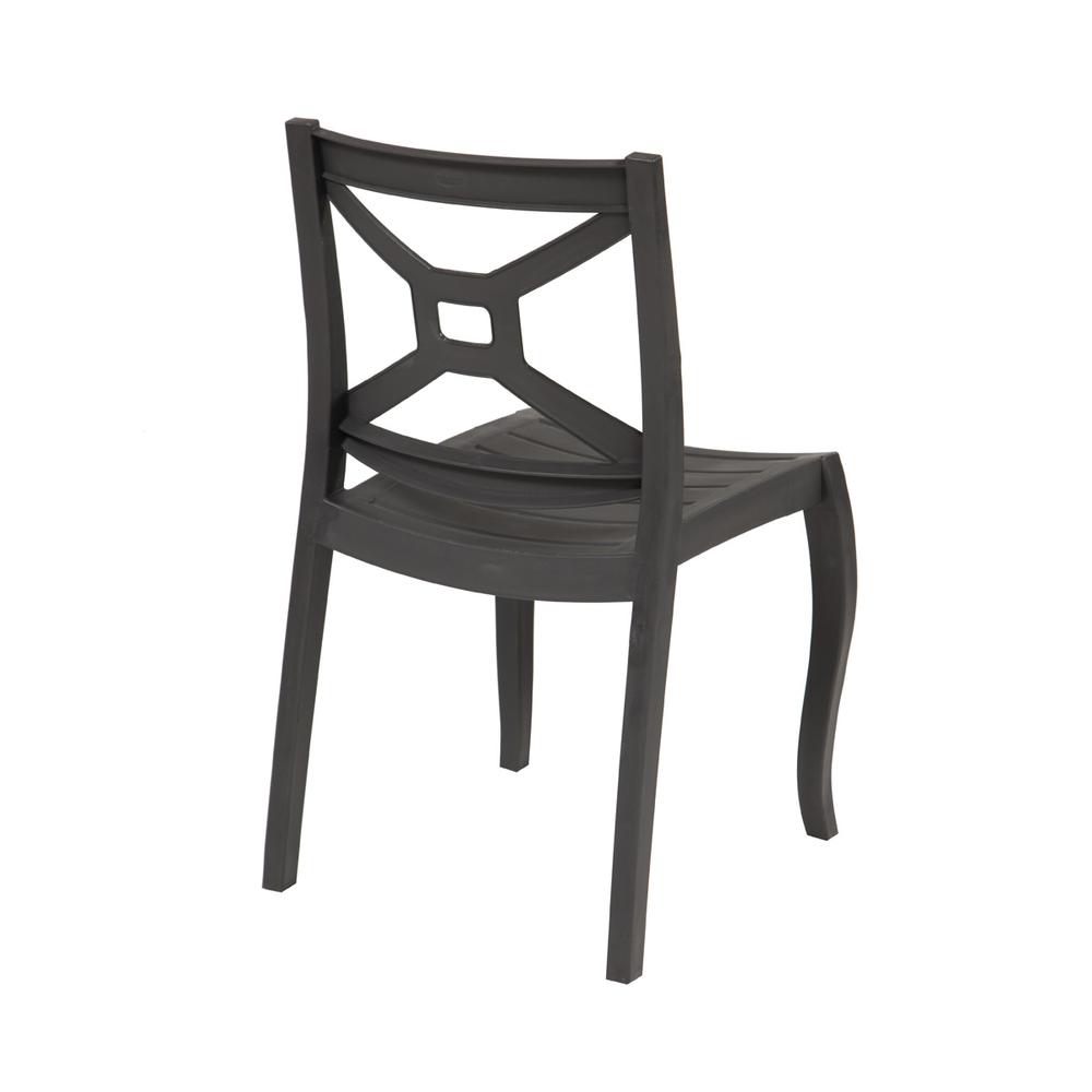 Zeus Set of 4 Stackable Side Chair-Anthracite. Picture 5