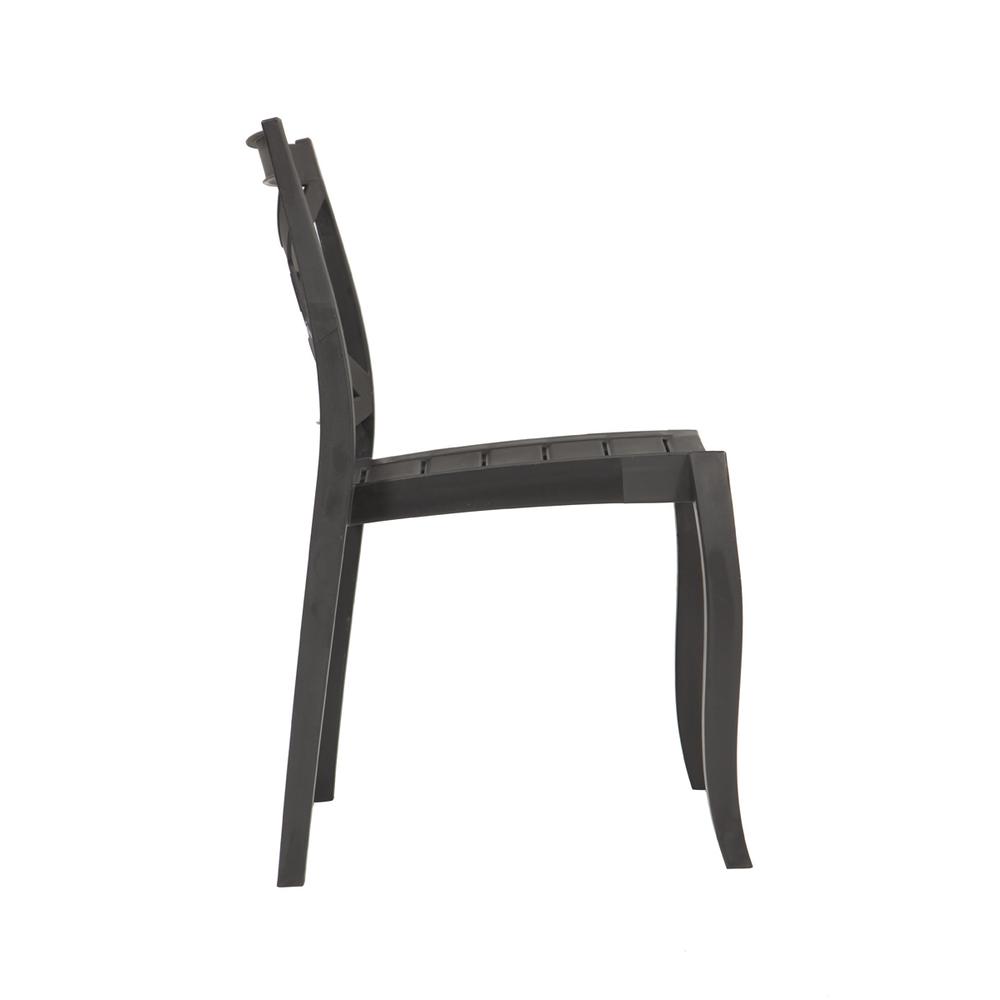 Zeus Set of 4 Stackable Side Chair-Anthracite. Picture 6