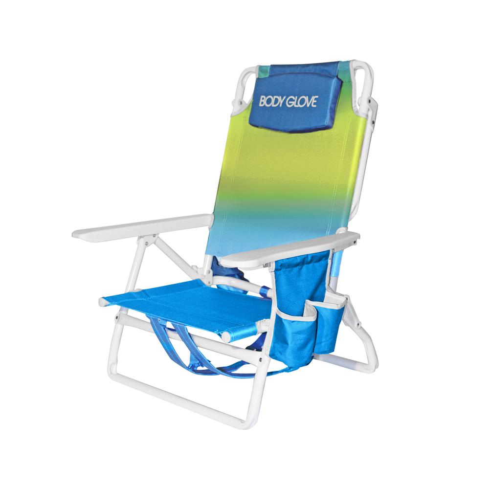 Body Glove - 5 Position Beach Chair - Ombre Cool. Picture 1