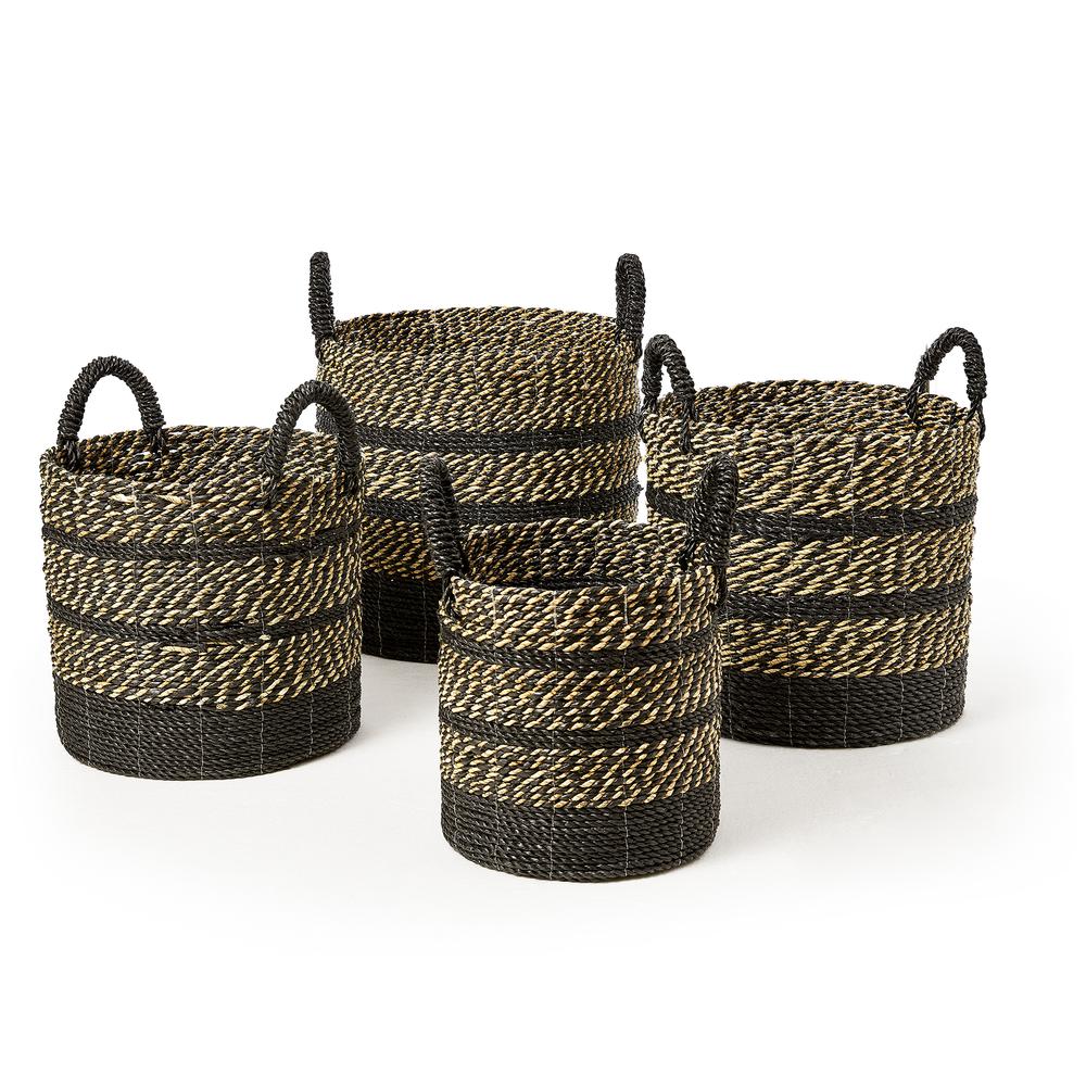 Set of Four Seagrass Baskets With Ear Handles. Picture 1