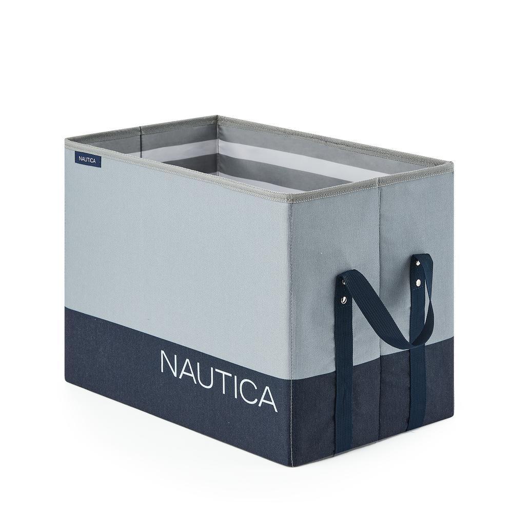Nautica Foldable Rectangle Storage Bin (no lid) - Grey Block. Picture 3