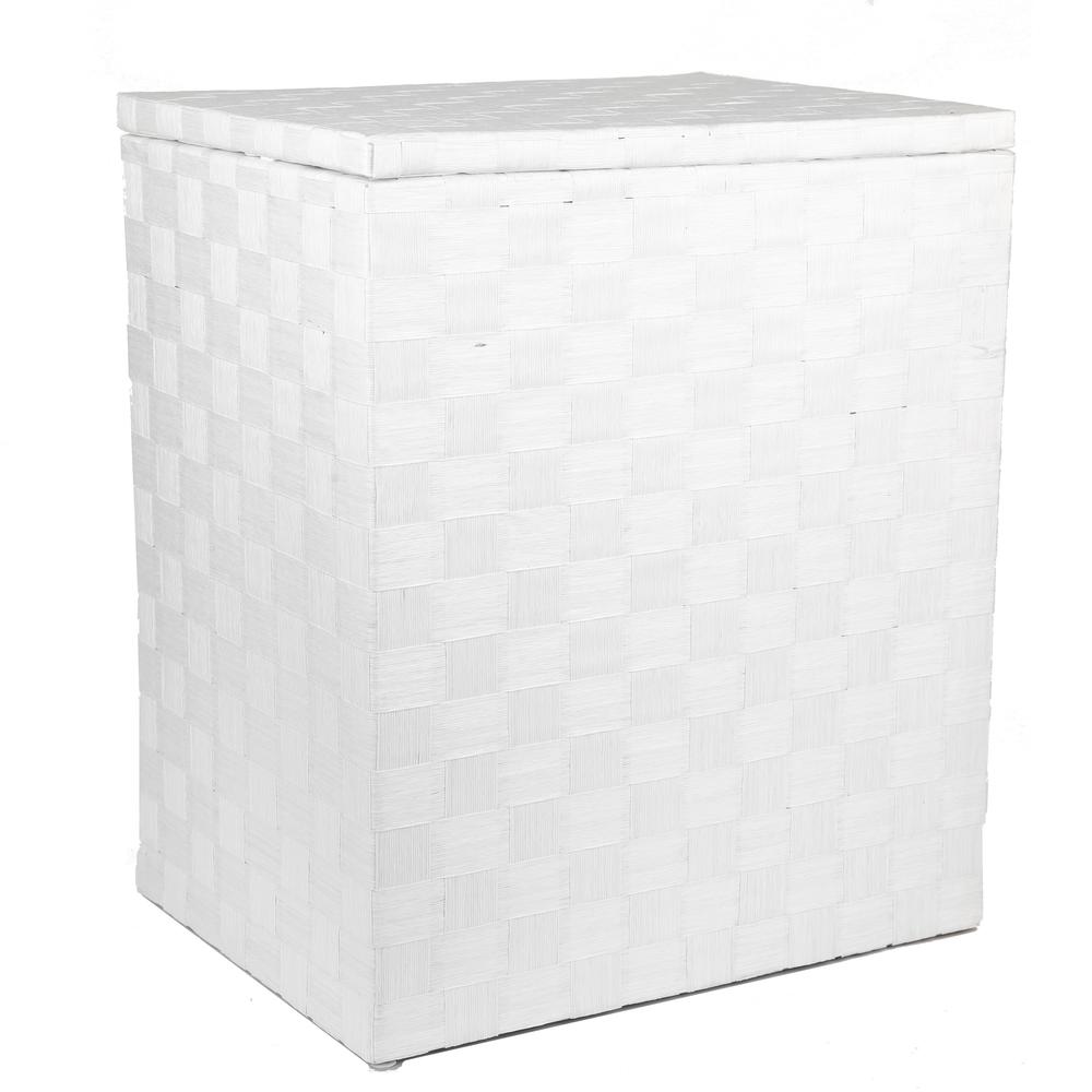 Liberty Family Divided Hamper In 24-Ply Natural Cord - Lined
 - White. Picture 3