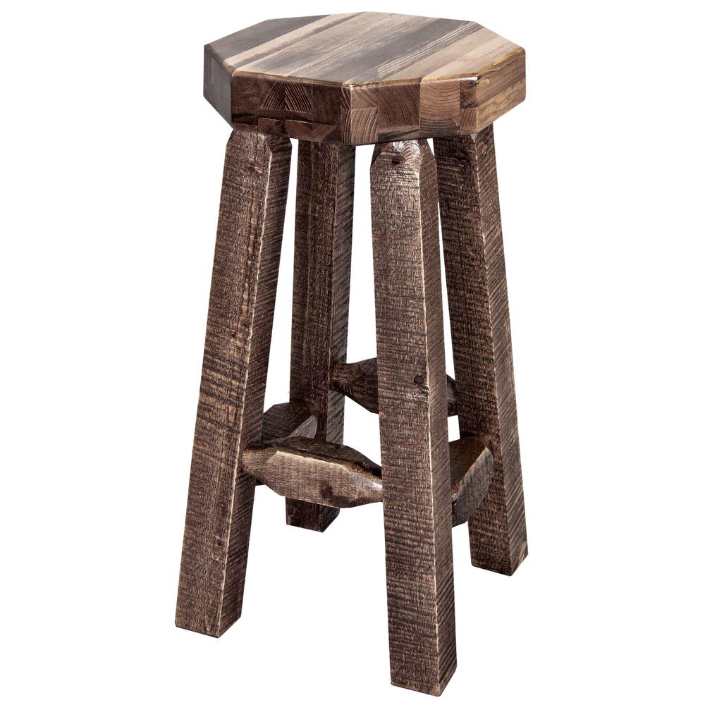 Homestead Collection Backless Barstool, Stain & Clear Lacquer Finish. Picture 2