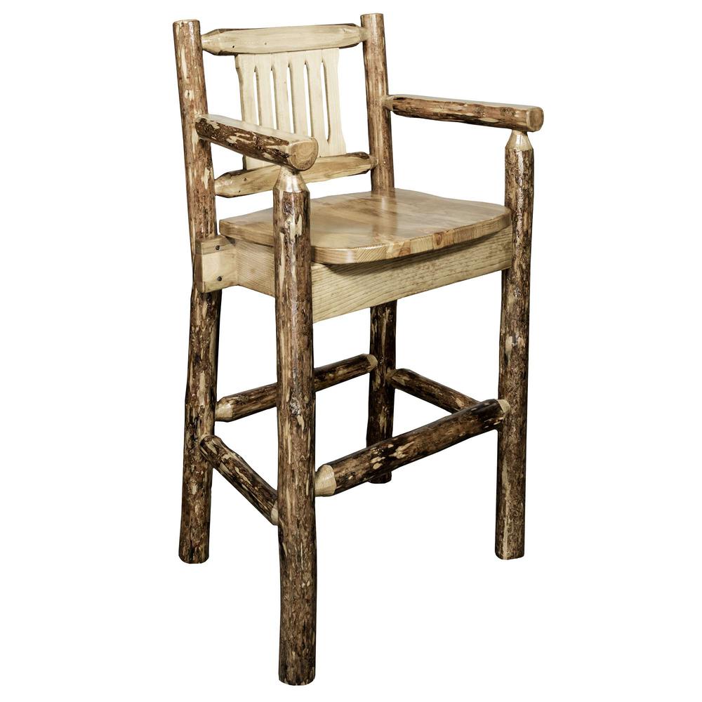 Glacier Country Collection Counter Height Captain's Barstool. Picture 1