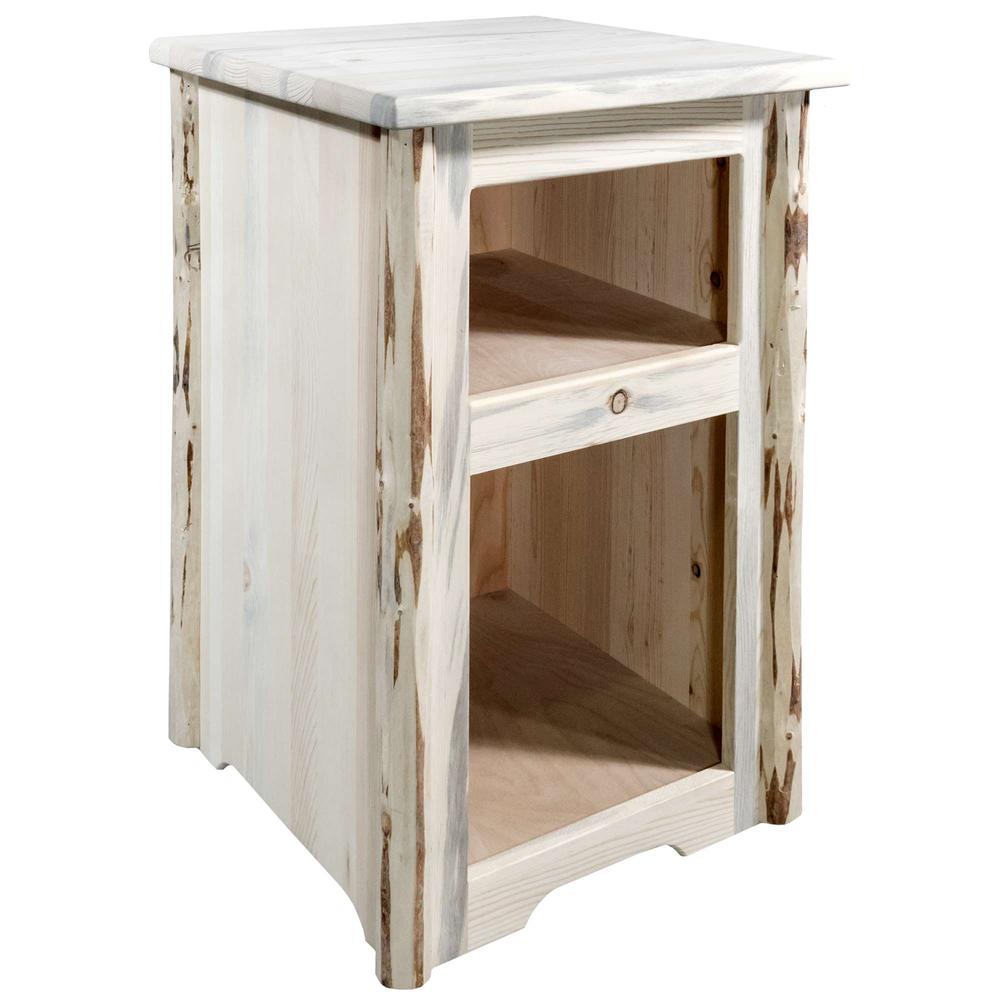 Montana Collection End Table, Clear Lacquer Finish. Picture 1