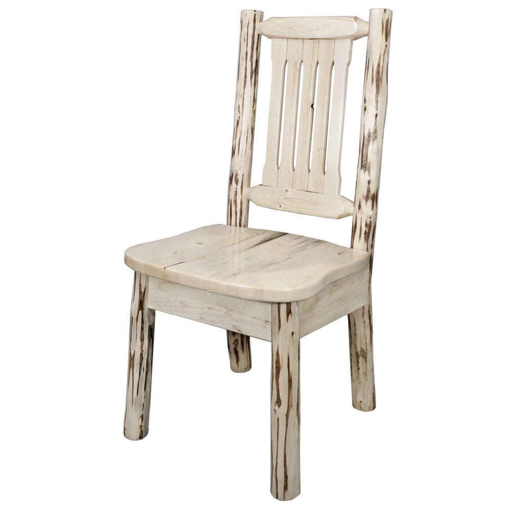 Montana Collection Side Chair, Clear Lacquer Finish w/ Ergonomic Wooden Seat. Picture 2