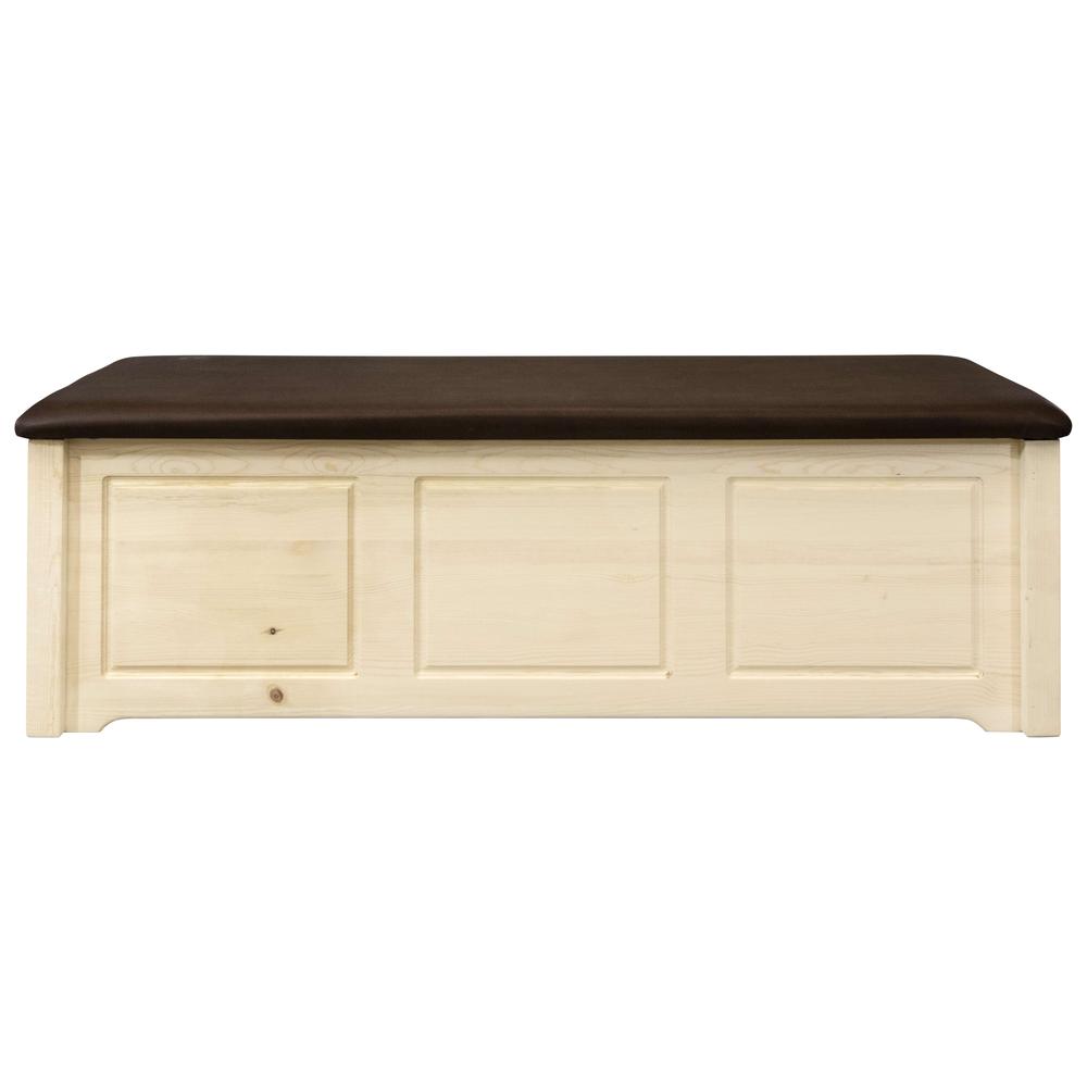 Homestead Collection Blanket Chest, Saddle Upholstery, Clear Lacquer Finish. Picture 2