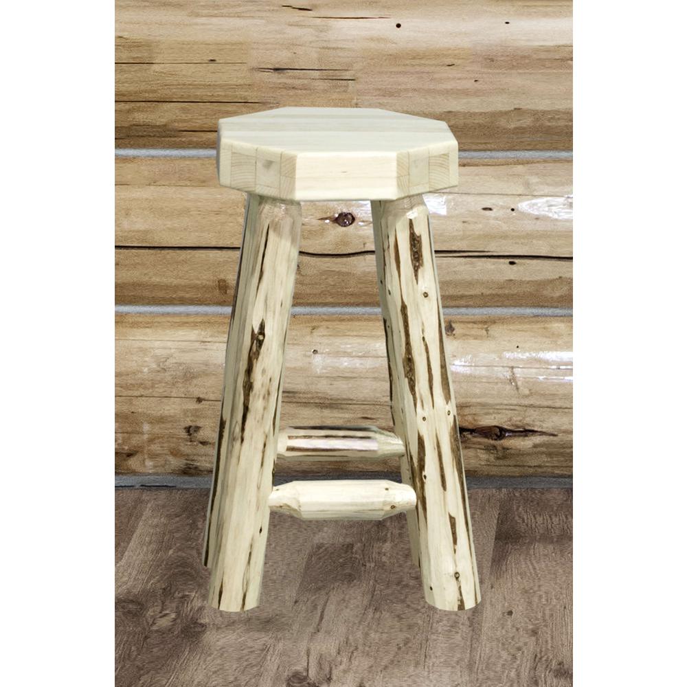 Montana Collection Counter Height Backless Barstool, Clear Lacquer Finish. Picture 2