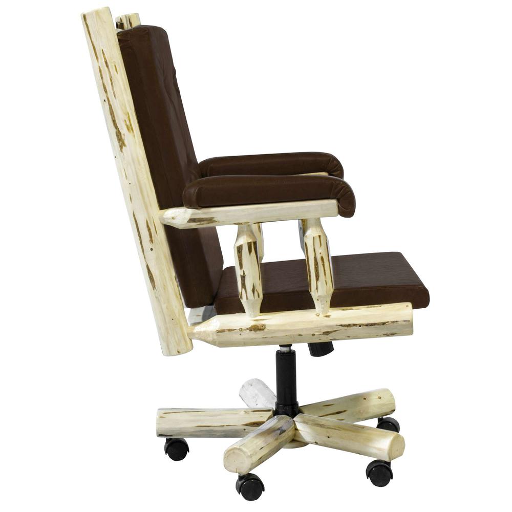 Montana Collection Upholstered Office Chair, Clear Lacquer Finish. Picture 4