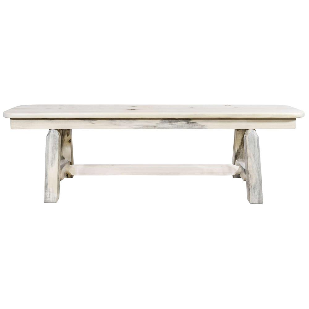Homestead Collection Plank Style Bench, Clear Lacquer Finish, 5 Foot. Picture 2