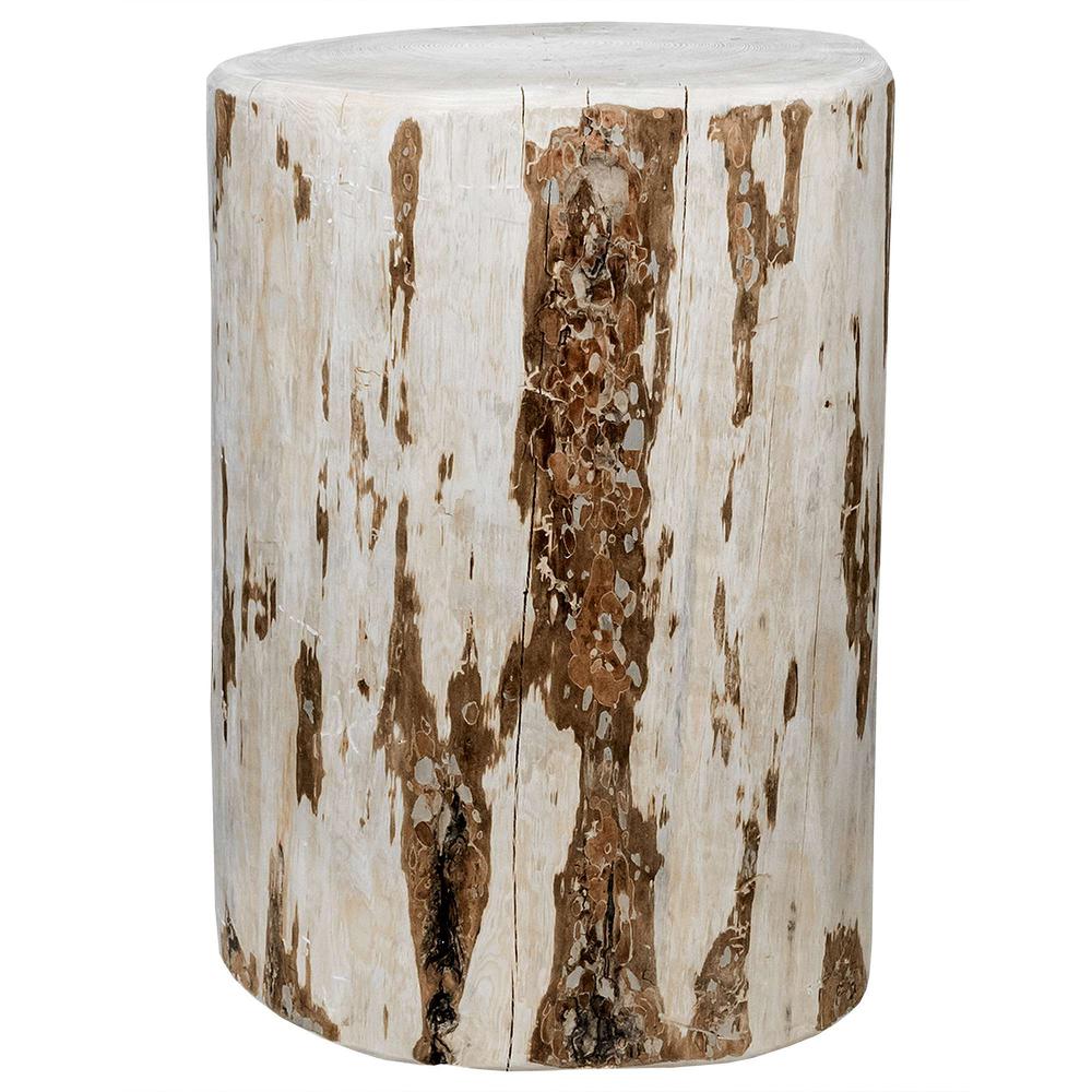 Montana Collection Cowboy Stump, 18" High Casual Seating, Clear Lacquer Finish. Picture 1