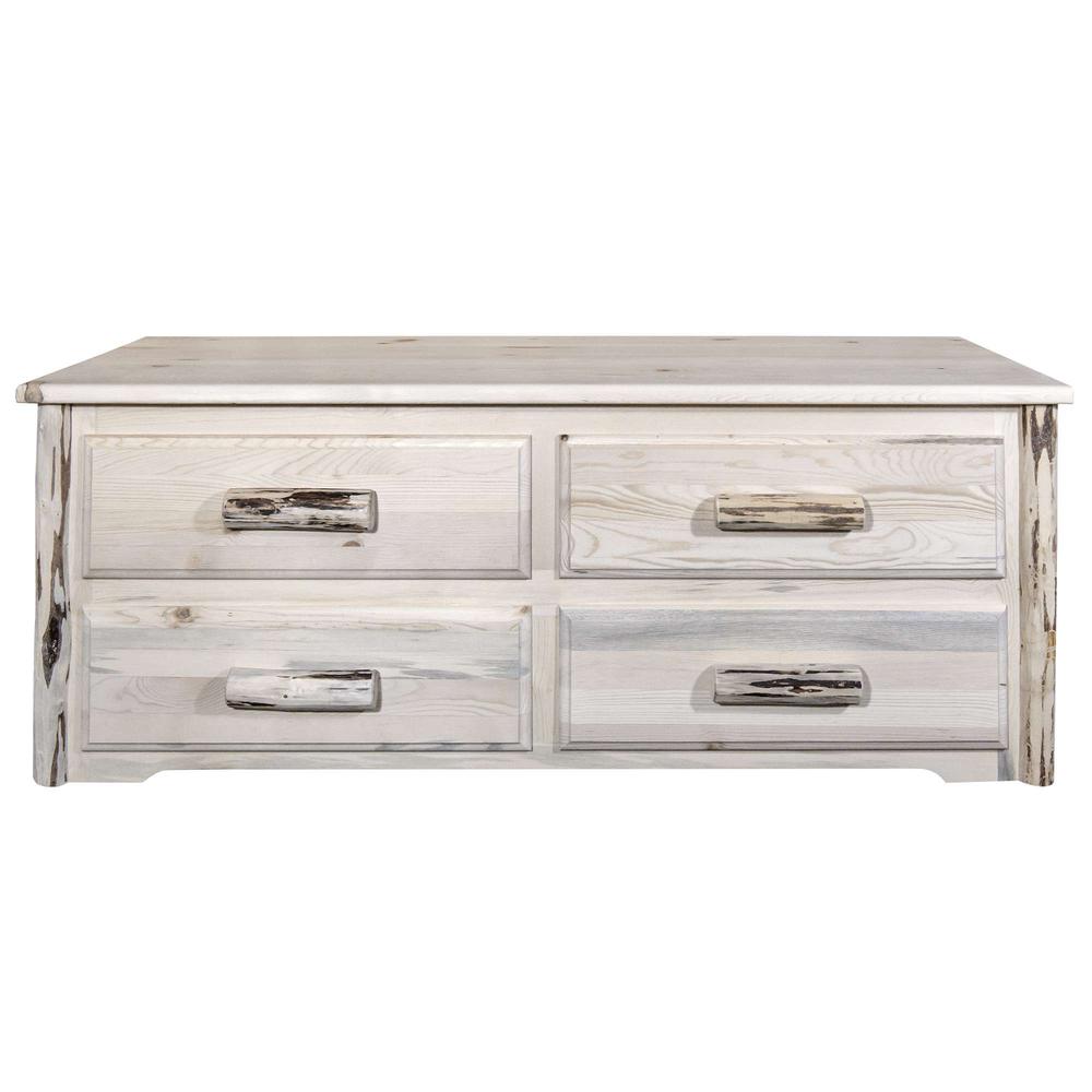 Montana Collection 4 Drawer Sitting Chest, Clear Lacquer Finish. Picture 2